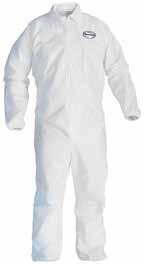 Protective Category Clothing KleenGuard* A30 Breathable Splash and Particle Protection Coveralls Breathable, patented Microforce* Barrier SMS Fabric.