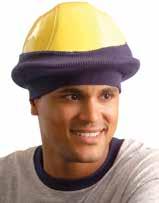Space-saving design folds up on the outside of a hard hat when not in use.