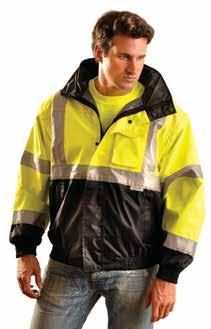 Remove sleeves to wear as Class 2 vest alone, or with inner fleece jacket underneath. Non-compliant, black fleece jacket can be worn alone when working away from traffic.  Yellow.