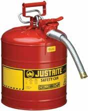 x 11 1/2" H Red 7150100 B61618091 5-Gal. safety can, flammables 11 3/4" dia. x 16 7/8" H Red 7150110 B61651101 5-Gal. safety can w/ 11202Y poly funnel, flammables 11 3/4" dia.