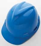 10150221 10150222 10150223 V-Gard Protective Full-Brim Hard Hats Constructed of durable, high-density polyethylene (HDPE) shell with choice of Staz-On pinlock or Fas-Trac III ratchet suspension