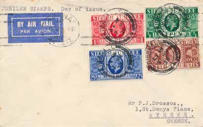 FC048I 175 7th May 1935 Silver Jubilee of King George V, plain typed cover, sent Airmail