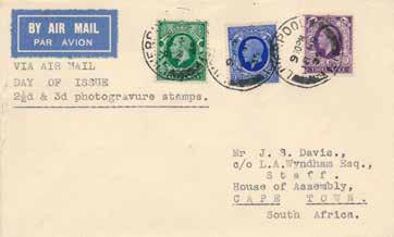 Sent to the Houses of Parliament in South Africa with their receiving mark on the reverse.