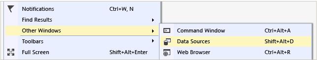 Integrisano razvojno okruženje Visual Studio 2013 195 novu strukturu DataSet, koja treba da se pojavi u prozoru Solution Explorer.