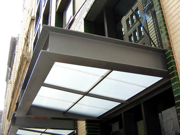 The material can be cut out and the graphics RF-welded in place. The result is durable, but it s expensive and only a few awning companies have the proper equipment.