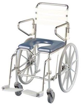 Shower Commode Self Propelled 2 Suitable for use over the toilet, as a commode or in the shower 2 Swing away leg rests and arms rests to assist with transfers 2 Larger wheels enable the user to