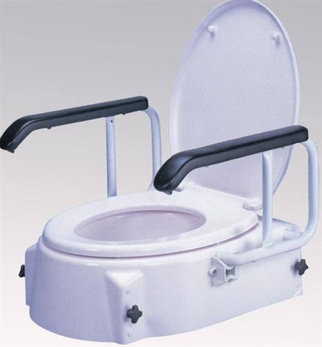 Toilet Aids Bathroom Swing Back Toilet Seat Raiser 2 Installed onto toilet bowl in place of existing seat 2