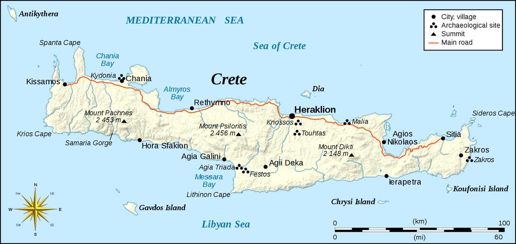 DAY 12 (9/15): Arrive to Crete by Ferry and get rental car Drive to Knossos & explore Drive to Iliotropio Studios Check in at Iliotropio Studios Dinner in Chania DAY 13 (9/16): Creten breakfast at