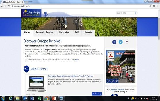 Advertising opportunities on EuroVelo.