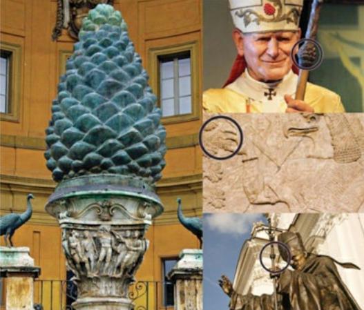 79 Još simbolike češera iz Vatikana, uključujući i papin štap. Svećenstvo iz drevne prošlosti još živi.