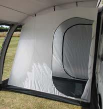 Complete with a sewn in groundsheet. The inner tent can be fitted to the left hand or right hand side.