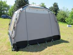 The awning is quick and simple to set up, with just two poles but once set up it creates a sturdy living space.