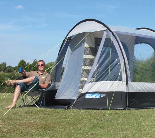 The awning comes with a full clip-in groundsheet to keep creepy crawlies and draughts out and a fully enclosed two berth inner tent can