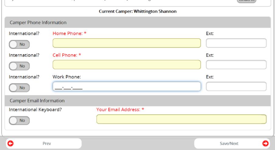 STEP 6 Complete phone and email information for your