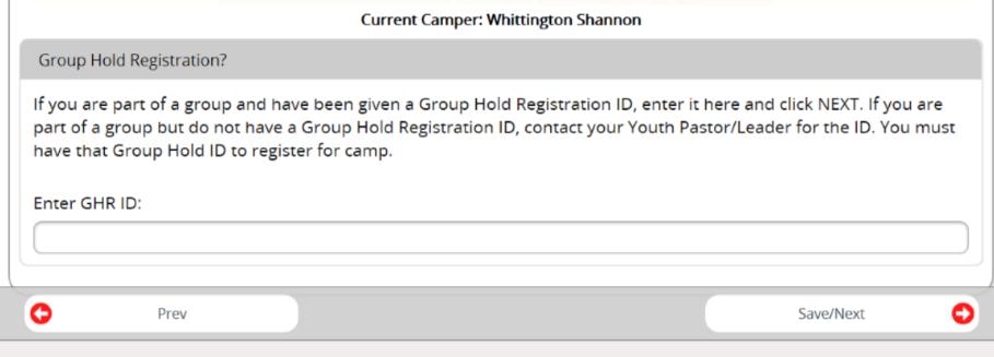STEP 7 Enter Group Hold ID that you received from