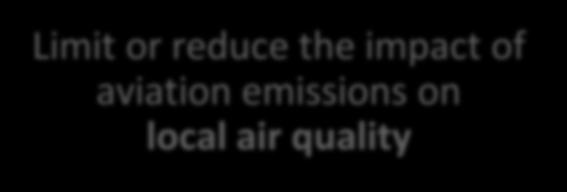 aircraft noise Limit or reduce the impact of aviation emissions on local air