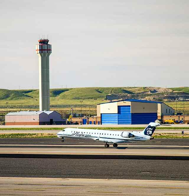 The Airport Boise Airport is a joint civil-military airport three miles south of Boise, Idaho.