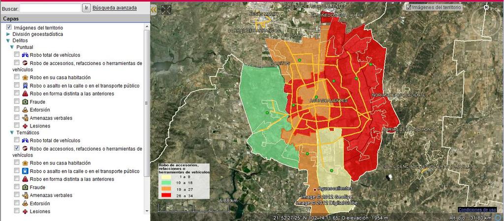 Zones map: Inhabitants per park or garden The most populated areas have less access to