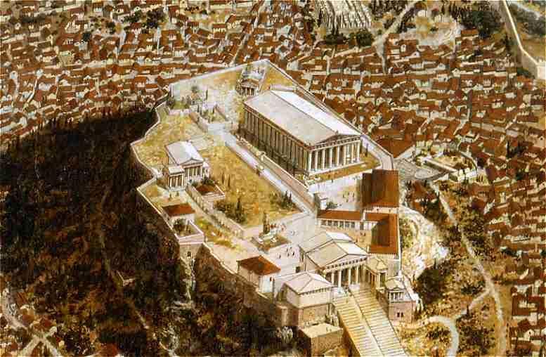 Life in the city was organized around two main centres: the agora and the acropolis. The agora was a big public square and the marketplace, where the Athenians gathered to have a walk and chat.