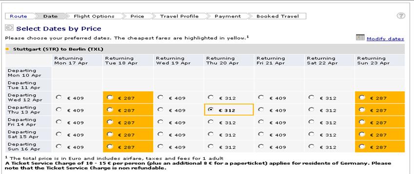 Flex Pricer Calendar feature Combines fares and availability Lowest available