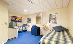 Yes Inside cabins (13 m 2 ) Double bed can be converted into two single beds.  Inside (21 m 2 ) Single beds.