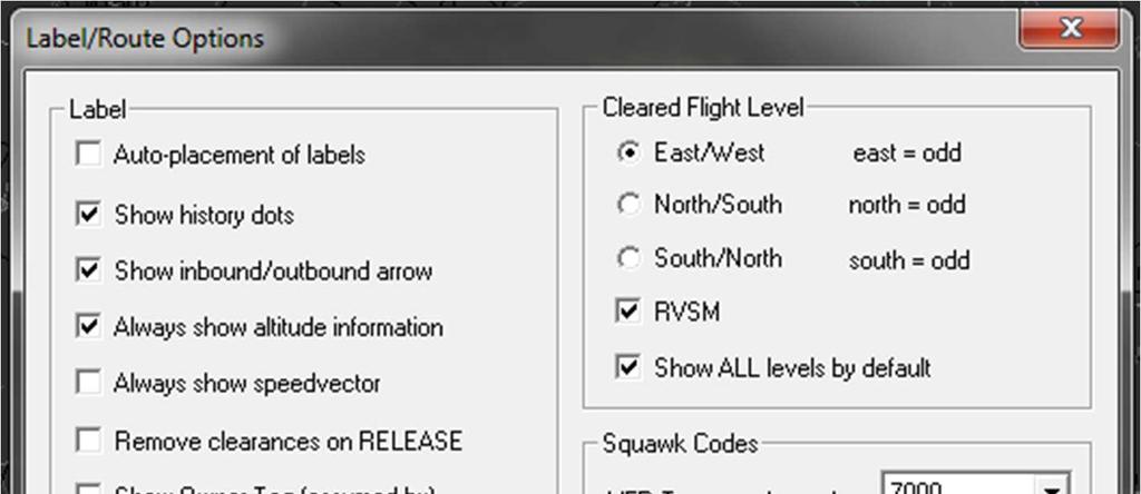 Right click again and select Label/Route Options.