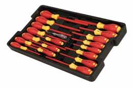 19 10 Tool box set in blow molded tray WH32095 19 Piece Slotted, Phillips, Square, Xeno Screwdriver Set Insulated