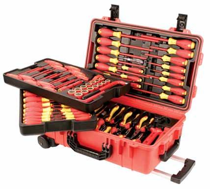 29 Wiha Insulated Tools-Comfort Grip Handles 29 All Tools In Dedicated Positions For Quick Storage & Easy Location Tracking WH32800 80 Piece Insulated Master Electrician s Tool Set In Rolling Water