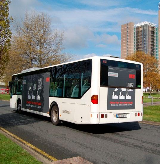 Messe shuttle Each eye-catching bus offers a huge 25 m² of total ad space, distributed on both sides and the
