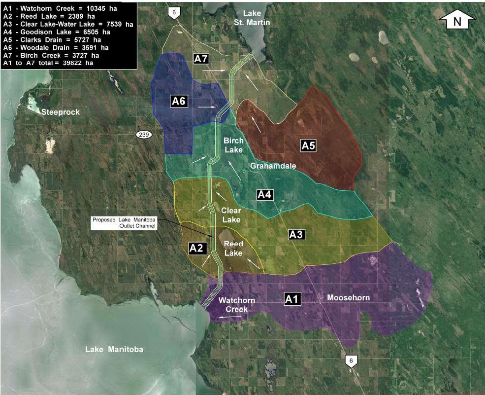 Local Watersheds Vicinity of Lake Manitoba Outlet