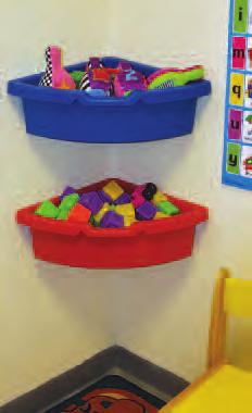 Four Quadrant trays on four chrome stands can be clipped together to make a sturdy activity circle or