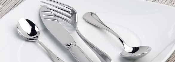 CUTLERY PARIS 10072 Table Knife - Solid Handle 240mm 10062 Oyster Fork 140mm 10071 Dessert Knife - Solid Handle 210mm 10053 Dessert Spoon 185mm 10073 Steak Knife - Solid Handle 240mm 10054 Soup Spoon
