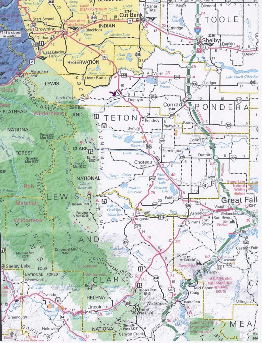 Montana State Map (area of interest only, entire map