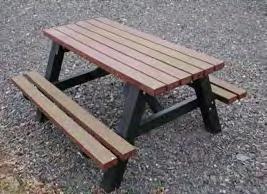 Material selection should be based on the desired design theme as well as cost. Recommendations: Due to a wide range of users, all benches should have a back rest.
