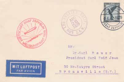RU104 200 100 per month for 2 months 1929 LZ 127 Graf Zeppelin, Boblingen flight postcard with four
