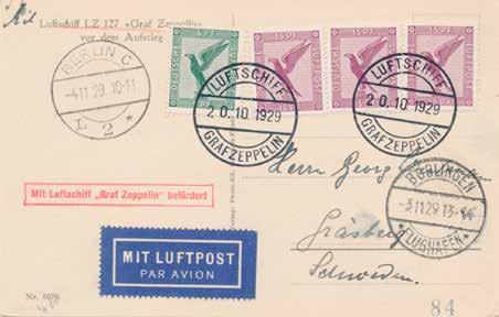 two datestamps and illustration of the Zeppelin in flight over Oos.
