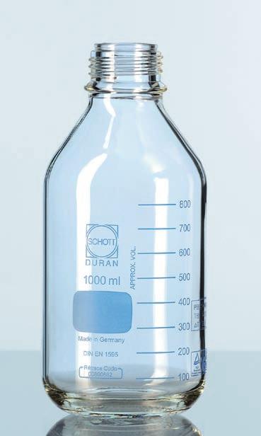 The PRESSURE TIGHT: DURAN GL 45 PRESSURE PLUS LABORATORY GLASS BOTTLE: 13 Where applications involving pressures or vacuums are concerned, the DURAN pressure plus is first choice.