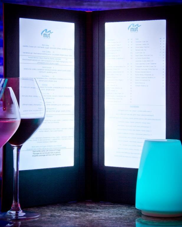 Illuminated Menus & Bowls - Now you can read the menu