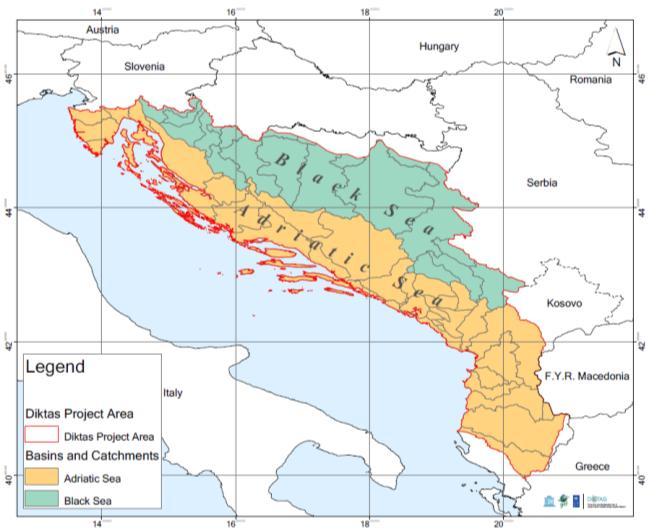 Fig. 6 Distribution of caves and potholes in Croatia (after Pekas, DIKTAS GIS DBase) upper course of the Kupa River and the Krka (in Slovenia) gravitates to the Black Sea catchment area.