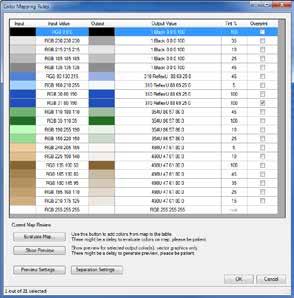 - screen to Spot color mapping - %Tint and Overprint control