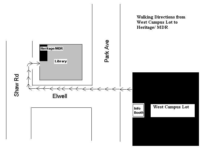 Access to West Campus Offices from Bridgewater Rotary Visitor parking for all West Campus offices is in West Campus Lot.