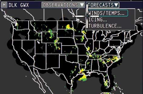 Data-link graphical weather offers a worldwide, strategic weather data view.