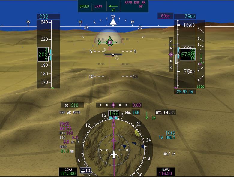 One complete view Easily create and modify flight plans graphically through the use of interactive map symbols displayed directly on the large moving map.