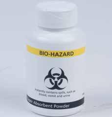 x Sachet of super absorbent powder 1 x Bio-hazard bag 1 Application
