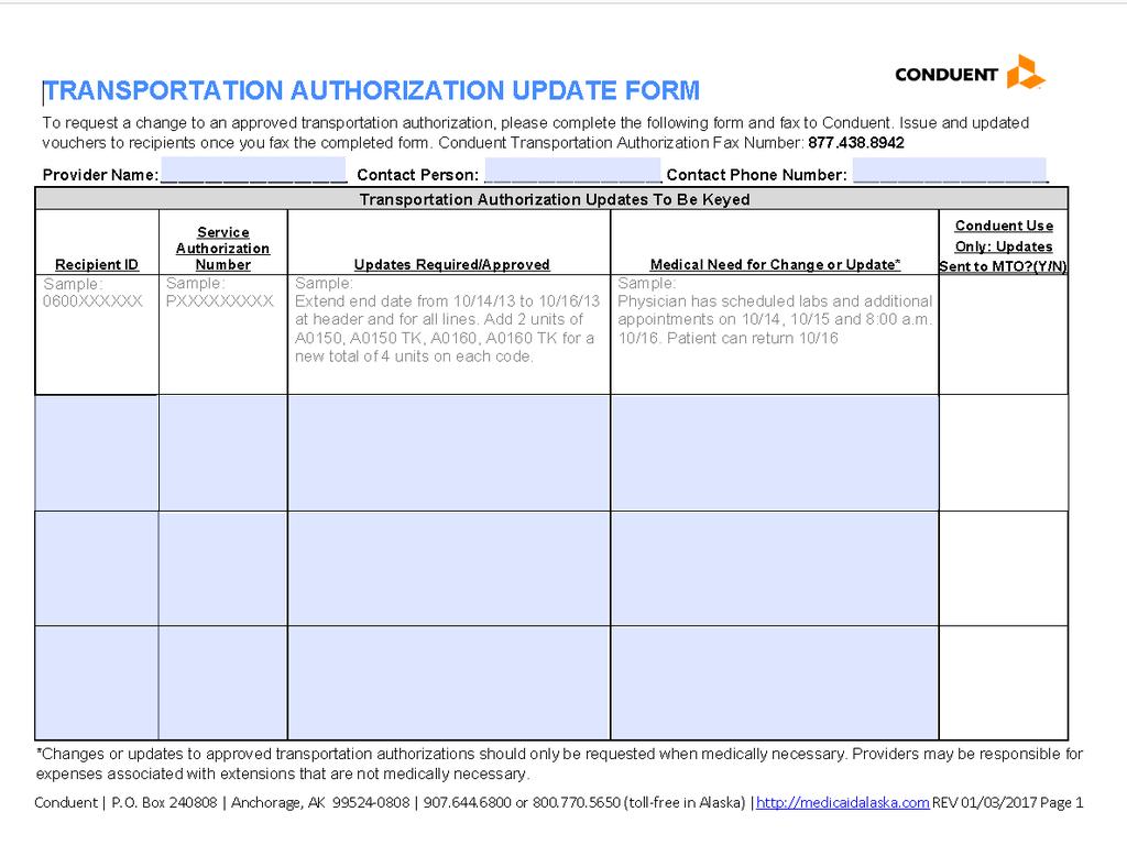 service authorization department Update Form Requesting provider must include name, contact person (if not provider), and contact phone