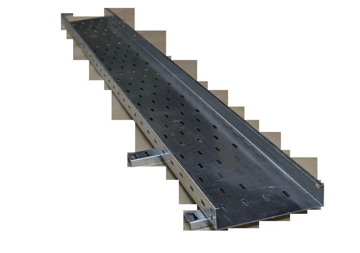 The tray length may be cut at any position along the 3 metre axis and can still be connected to any fi tting or adjoining length without drilling. 14 800X50MM 1.
