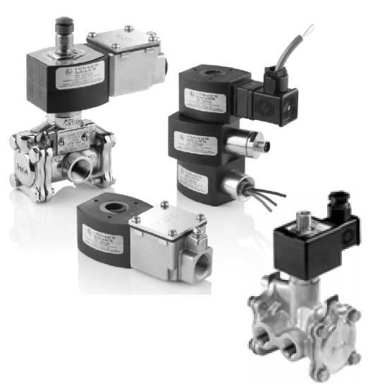 SOLENOID VALVES air and water, high flow brass or stainless steel bodies 1/4" - 3/4" NPT NC NO E P A 3/2 316 Diaphragm poppet valves suitable for controlling air, inert gas, and liquids Internal