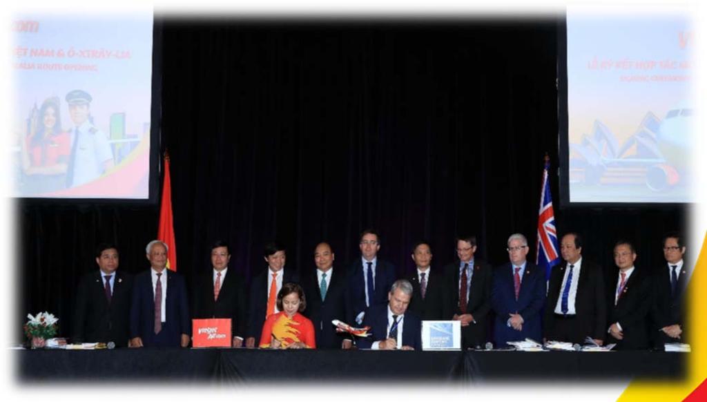 Signed an agreement to open a direct route connecting Vietnam and Australia at Sydney, Australia.