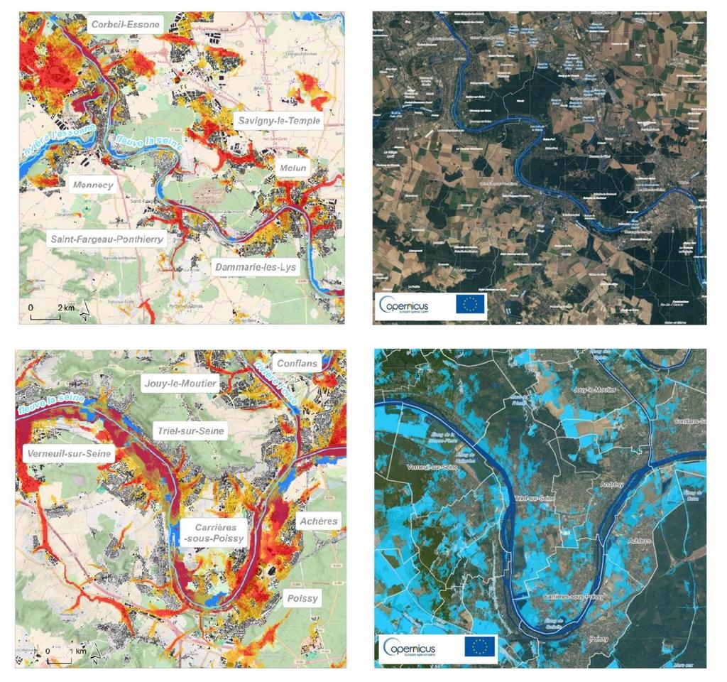 Figure 3: Satellite imagery produced by the Copernicus Emergency Service and