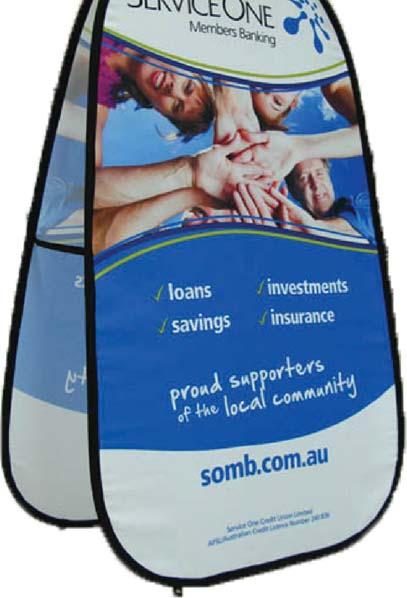 POP UP BANNERS Pop up banners with full color double sided dye